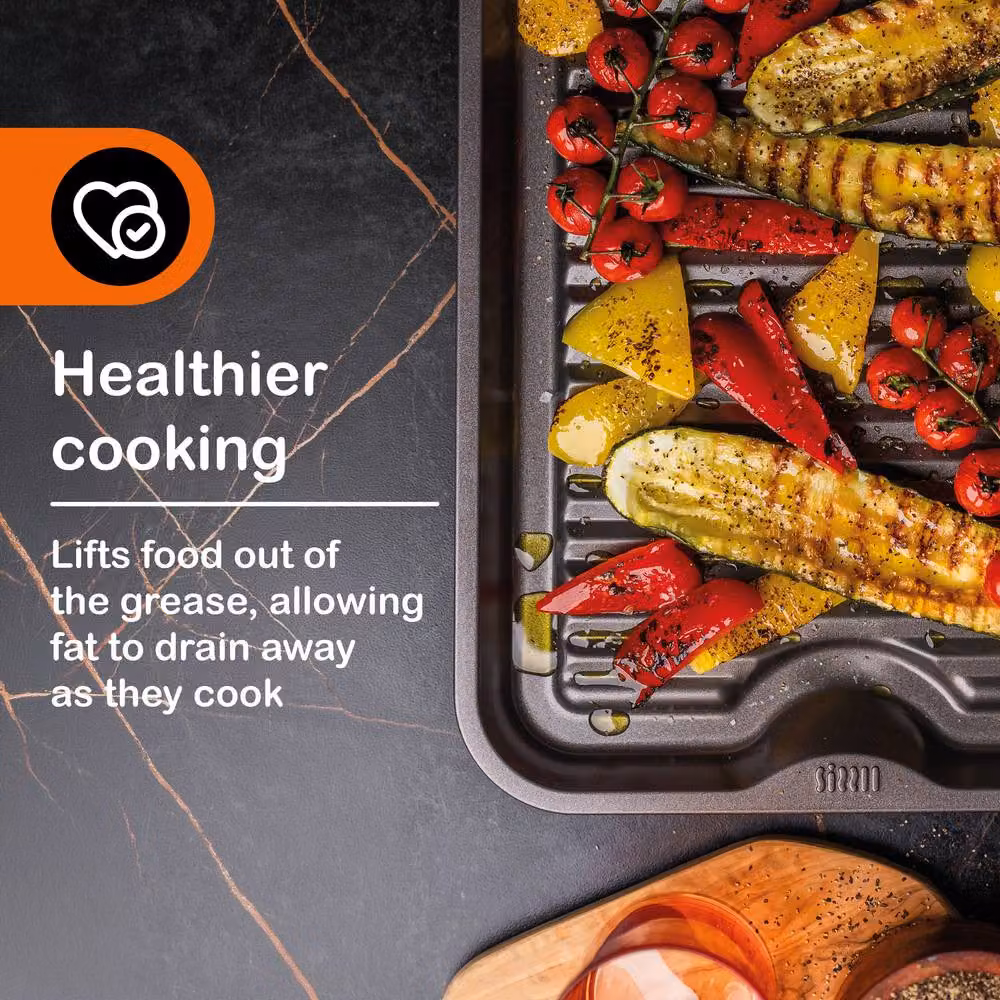 Wham SIZZLL Non-Stick Rectangular Baking Sheet, Grey, 39 cm – 5