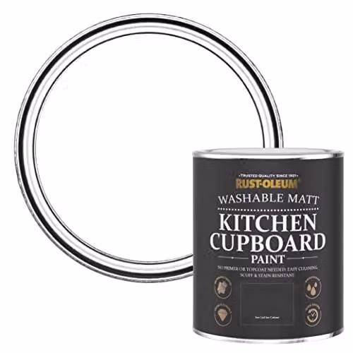Rust-Oleum Water Based Kitchen Cupboard Paint in Matt White, 750ml