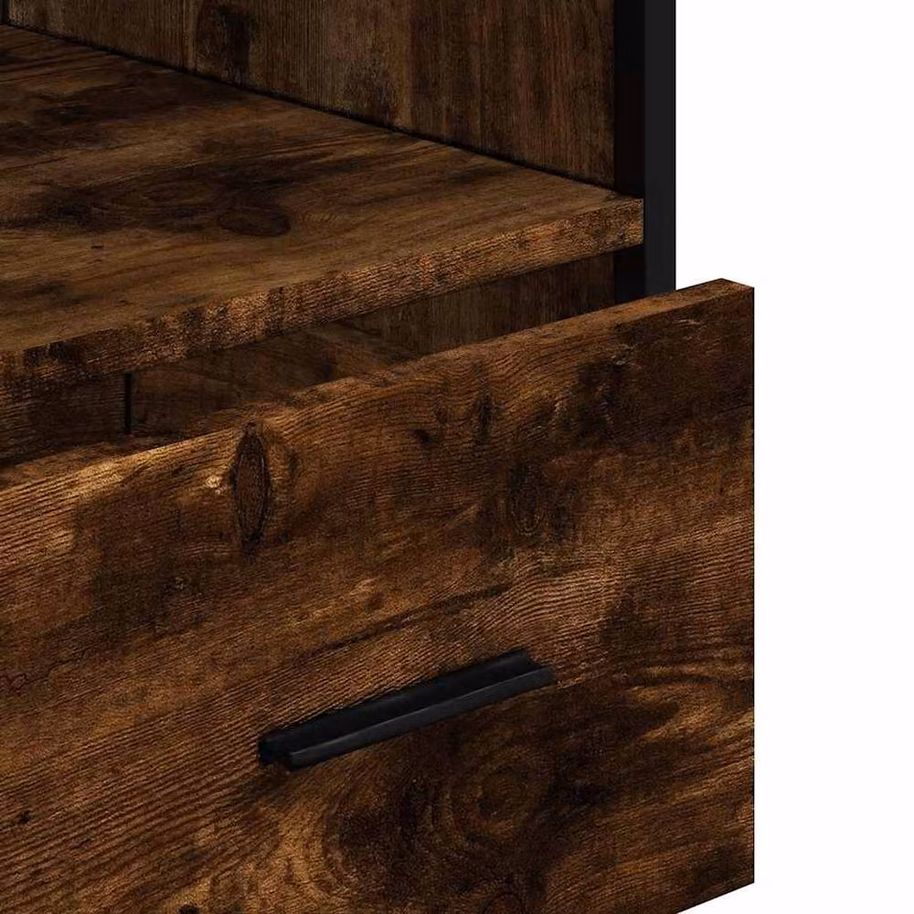 Berkfield Home Smoked Oak Bathroom Cabinet, Brown, W/D/H: 35 x 37.5 x 100 cm – 4