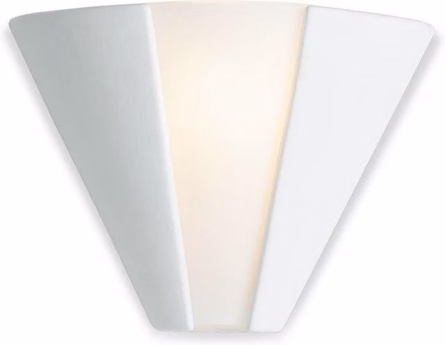 Netlighting Ceramic Indoor Wall Uplighter with Unglazed Acid White Glass and Clear E27 Bulb Holder