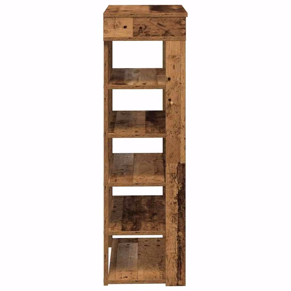 Berkfield Home Rustic Brown Shoe Rack in Engineered Wood, W/D/H: 60 x 30 x 98 cm – 3