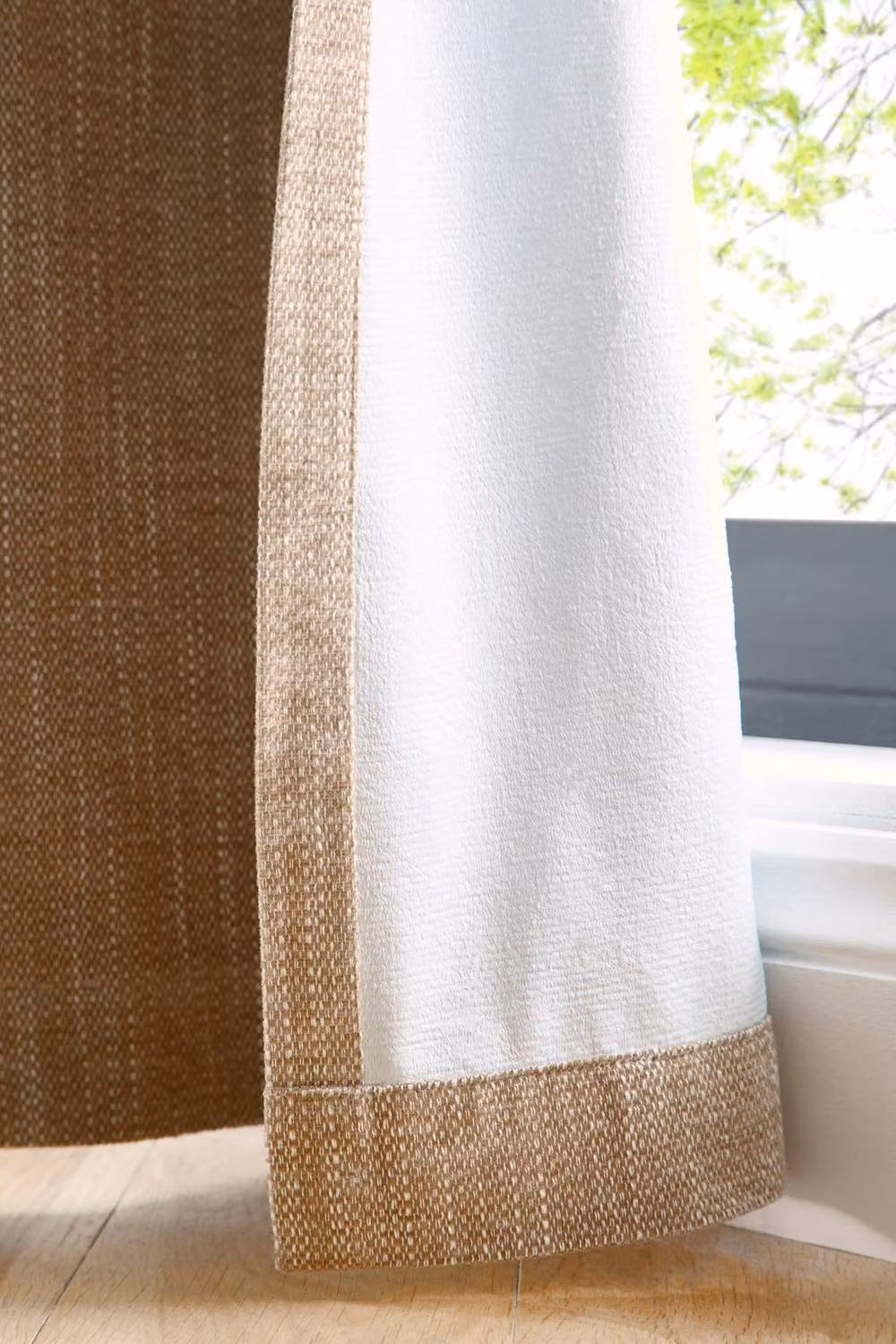 Curtina Boucle Chenille Woven Blackout Eyelet Curtains in Natural, Width: 229 cm, Drop: 183 cm – 3