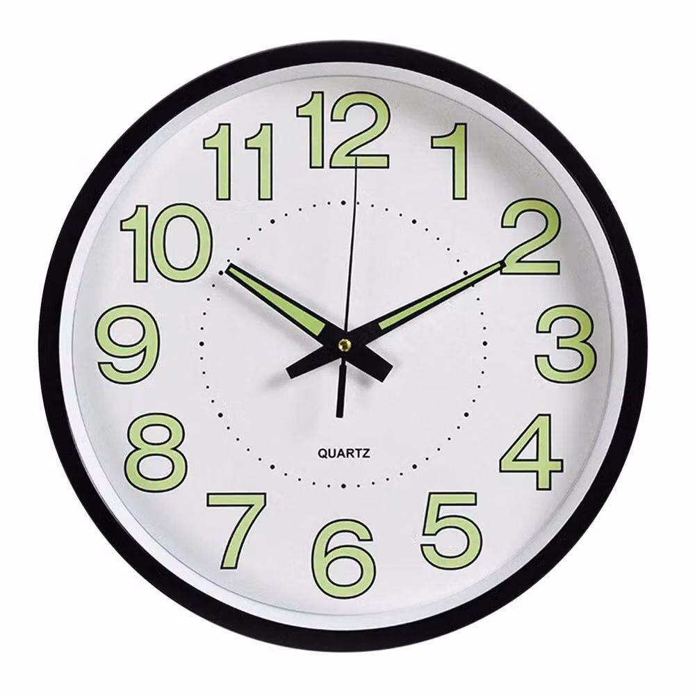 VOGREX Multicolour Luminous Wall Clock, Silent Digital Quartz with Glow in the Dark Feature, Diameter: 30 cm – 2