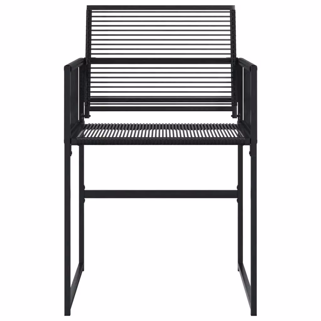 Berkfield Home Set of 4 Black Poly Rattan and Metal Garden Chairs – 2