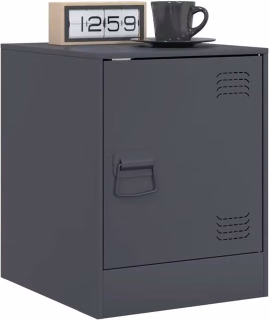 Berkfield Home Stylish Bedside Cabinets, Set of 2, Anthracite, W/D/H: 34.5 x 39 x 44 cm