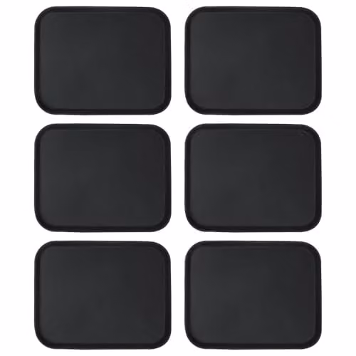Argon Tableware Black Rectangular Non-Slip Serving Trays, Pack of 6, W: 45.5 cm, D: 35.5 cm – 1