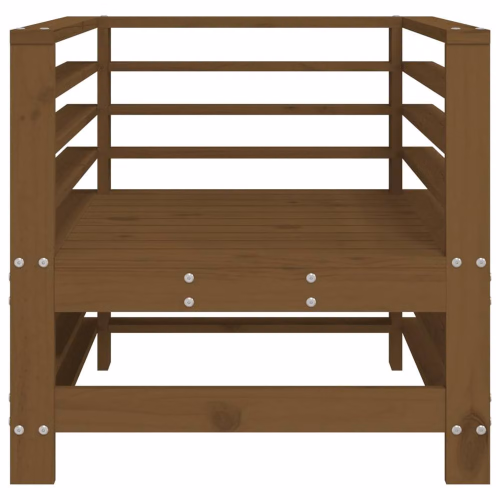 Berkfield Home Set of 2 Rustic Garden Chairs in Honey Brown Solid Pine Wood – 4