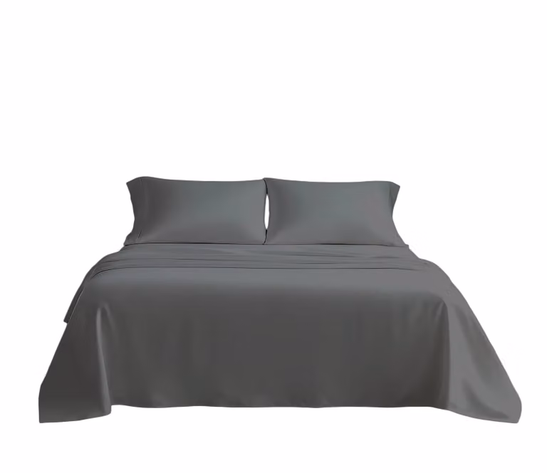 Home Sweet Home UK Microfibre Plain Grey Flat Sheet, W: 180 cm, D: 200 cm