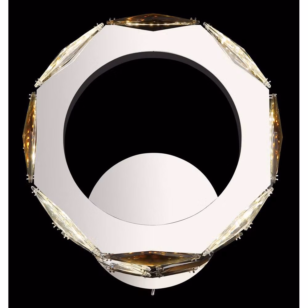 Netlighting Karilion Integrated LED Wall Lamp in Chrome and Silver with Crystal Details, 4000K – 3