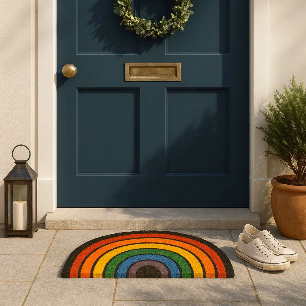 Nicola Spring Rainbow Semicircular Coir Door Mats, Pack of 2, W/D: 60 x 40 cm – 5