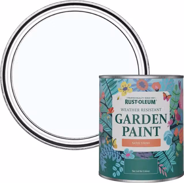 Rust-Oleum Water-Based Garden Paint in Satin Finish, Icecap White, 0.75 l
