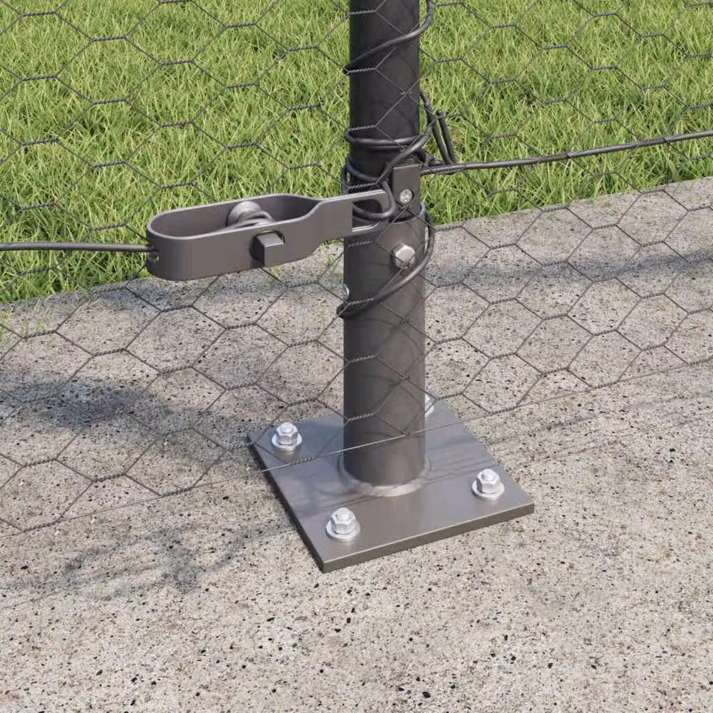 Berkfield Home Grey Steel Hexagon Fence, W/H: 100 x 1.6 m – 3
