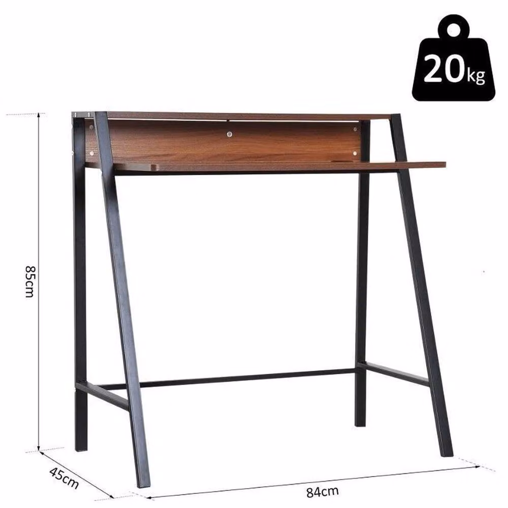 FORGEVIO Industrial Narrow Slim Console Table and Writing Desk in Brown and Multicolour, H 85.0 cm x W 84.0 cm – 2
