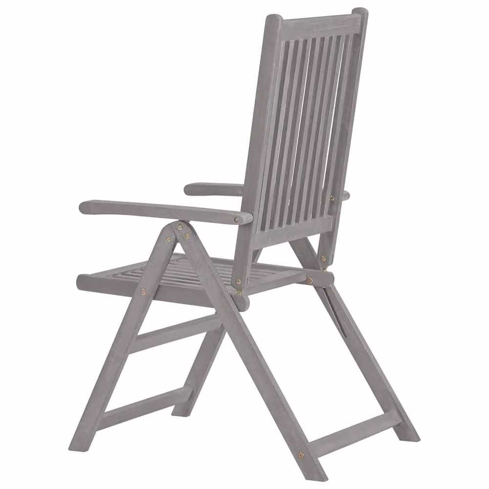 Berkfield Home Set of 2 Grey Acacia Wood Reclining Garden Chairs with Armrests – 2