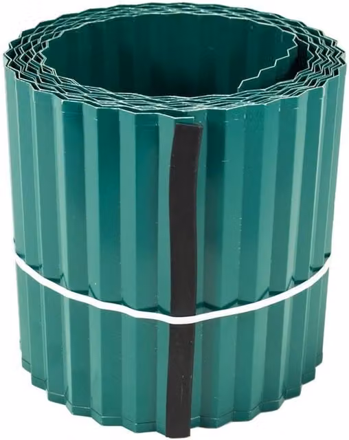 Primrose Green Galvanised Steel Lawn Edging Roll, 5m