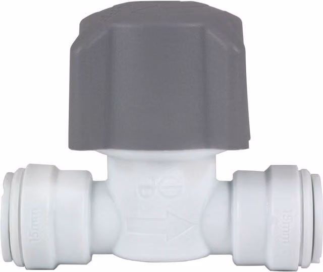 John Guest Speedfit Plastic Stop Valve 15mm, Grey, 15STV/2P