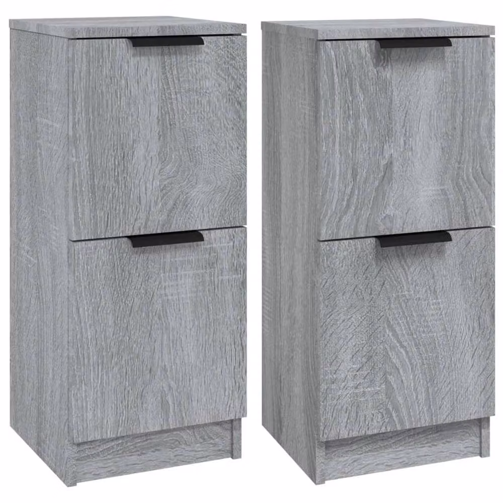 Berkfield Home Set of 2 Modern Grey Sonoma Sideboards in Engineered Wood W/D/H: 30 x 30 x 70 cm – 2