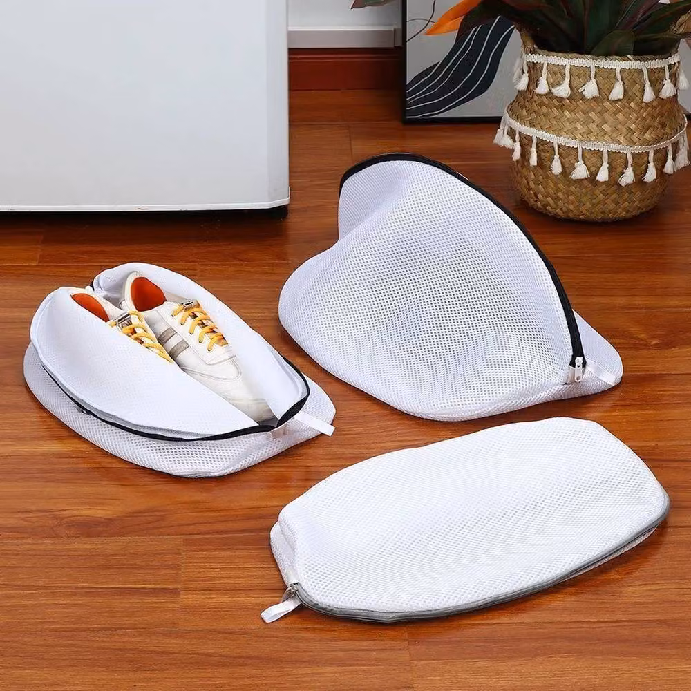FLAVORA 2-Piece Zip Mesh Shoe Laundry Washing Bags in White – 3