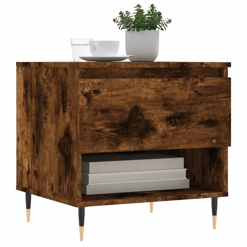 Berkfield Home Set of 2 Nested Coffee Tables in Smoked Oak Brown, W/D/H: 50 x 46 x 50 cm – 2