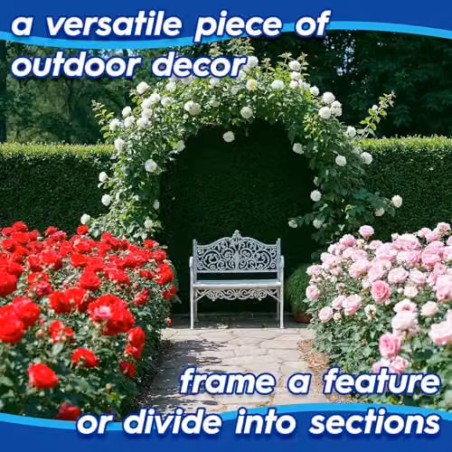 Harbour Housewares Metal Garden Arbour Arch in Black, H 240 cm x W 140 cm x D 38 cm – 2