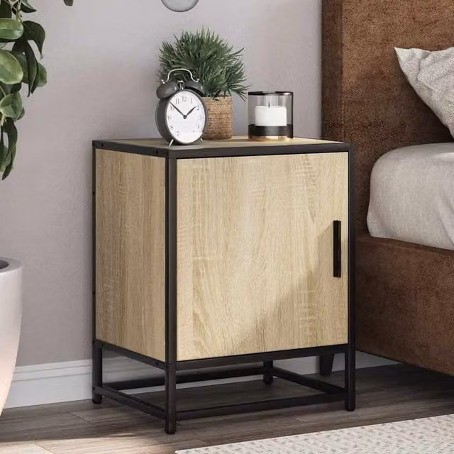Berkfield Home Set of 2 Bedside Cabinets in Sonoma Oak Brown, W/D/H: 40 x 31 x 50 cm – 1