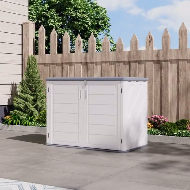 Lifeideas Plastic Tool Box with Flip-Top Lid, White and Grey, Width: 100 cm