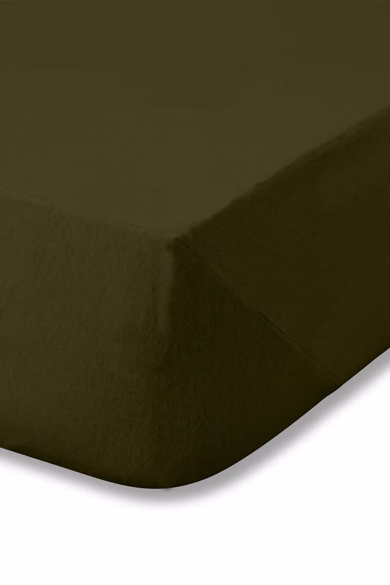 Catherine Lansfield Green Brushed Cotton Flannelette Single Fitted Sheet W/D/H: 90 x 190 cm
