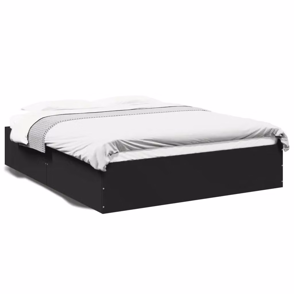 Berkfield Home Modern Bed Frame in Black, W/D/H: 150 x 200 cm – 2