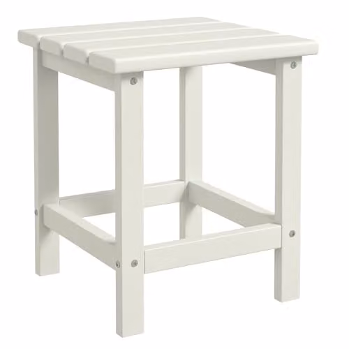 Outsunny Square Coffee Table and Garden Side Table in White