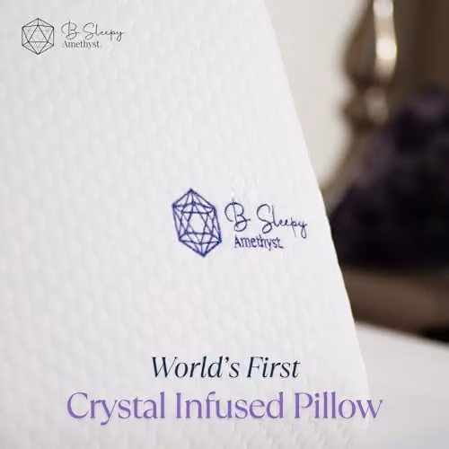 B Sleepy Amethyst Infused Memory Foam Pillow in White, W: 60 cm, D: 40 cm – 3