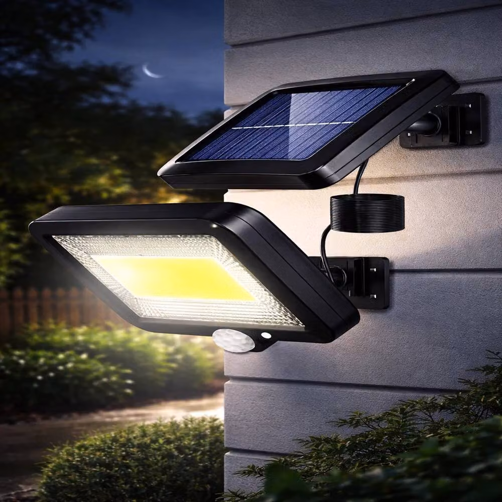 EONLION Solar LED PIR Motion Sensor Wall Light Security Flood Lamp in Black – 4