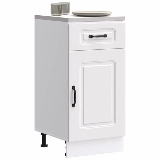 Berkfield Home Kalmar White Kitchen Base Cabinet in Matt MDF