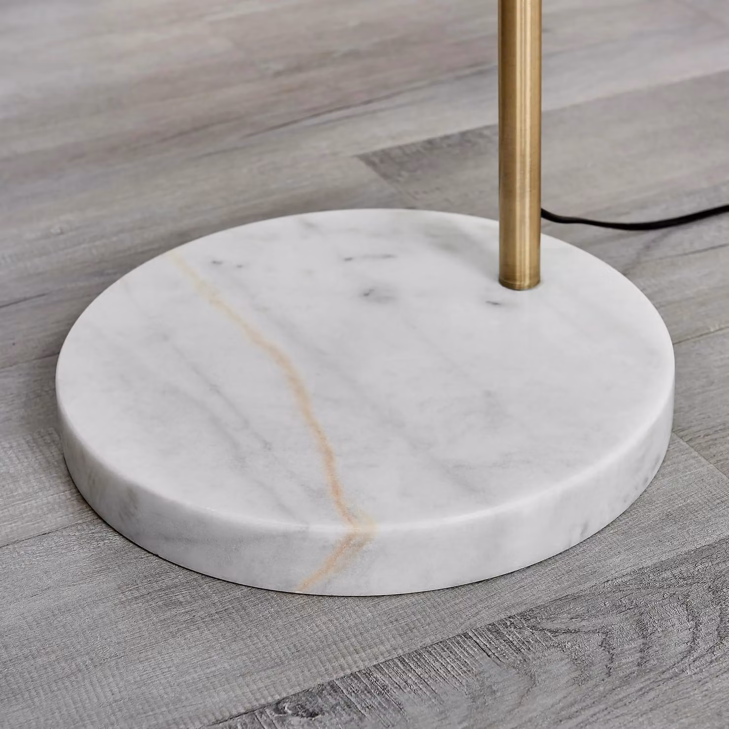 FurnitureboxUK Holden Gold Metal Arc Floor Standing Lamp with Marble Base and Bulb Included – 2