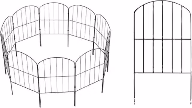 Kelvenix Black Metal Outdoor Decorative Landscape Border Fence