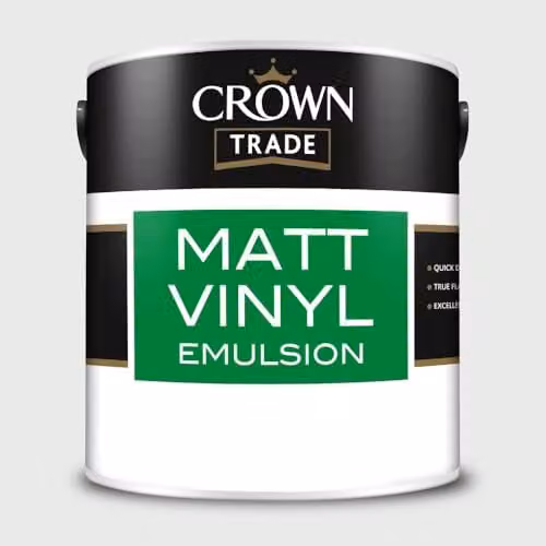Crown Trade Matt Vinyl Dispersion Paint in Chalky White, 2.5l – 2