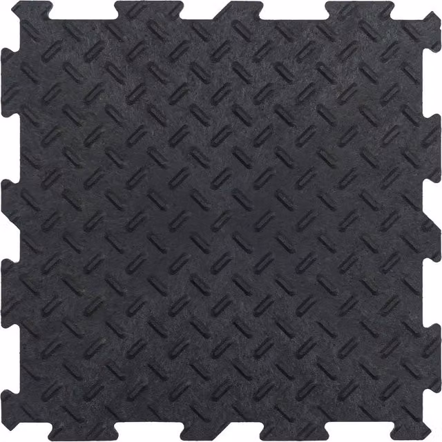 Alpha Tile Interlocking Recycled Rubber Floor Tiles in Anthracite Grey