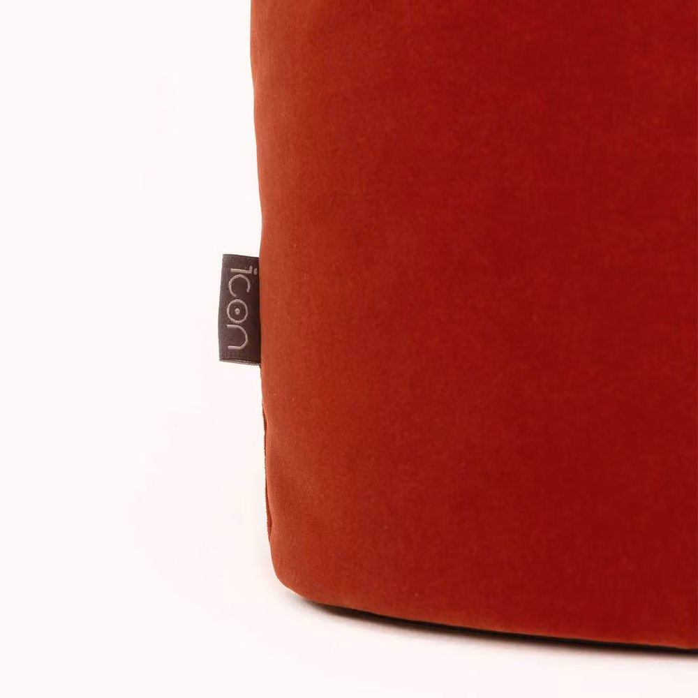 icon Milano Orange Velvet Round Bean Bag Footstool – 5