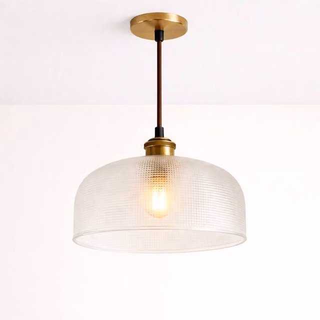 CGC Lighting Holly Prismatic Glass Dome Diner Lampshade in Transparent
