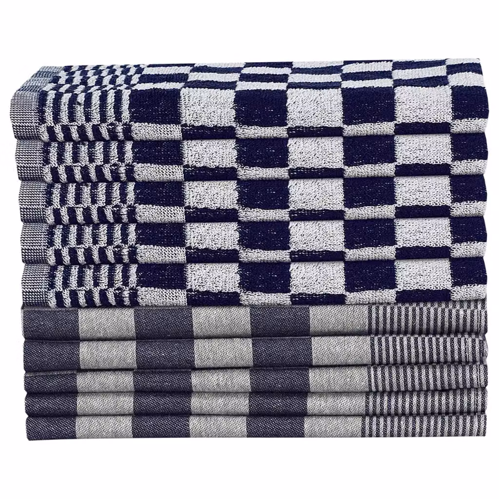 Berkfield Home 20 Piece Blue and White Cotton Towel Set for Adults – 3
