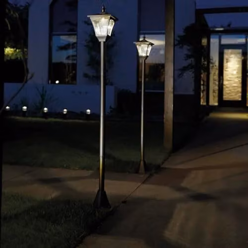 mysmartbuy Casablanca Solar Powered Height Adjustable LED Lamp Post, Black, H126.5 x W15 cm – 3