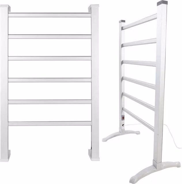 Nordara Aluminium Electric Towel Warmer Heated Rack in Silver, Width: 180 cm