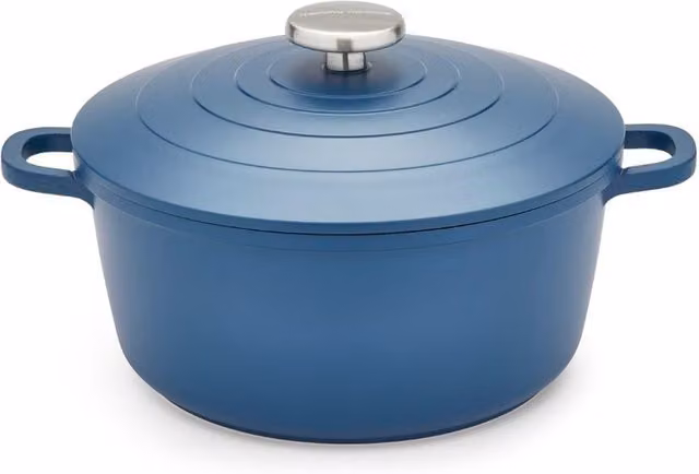 Morphy Richards Blue Cast Aluminium and Ceramic Casserole Dish, 24 cm