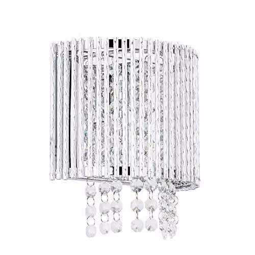 Italux Netlighting Modern Silver Wall Lamp with Transparent Glass Shade and G9 Bulb