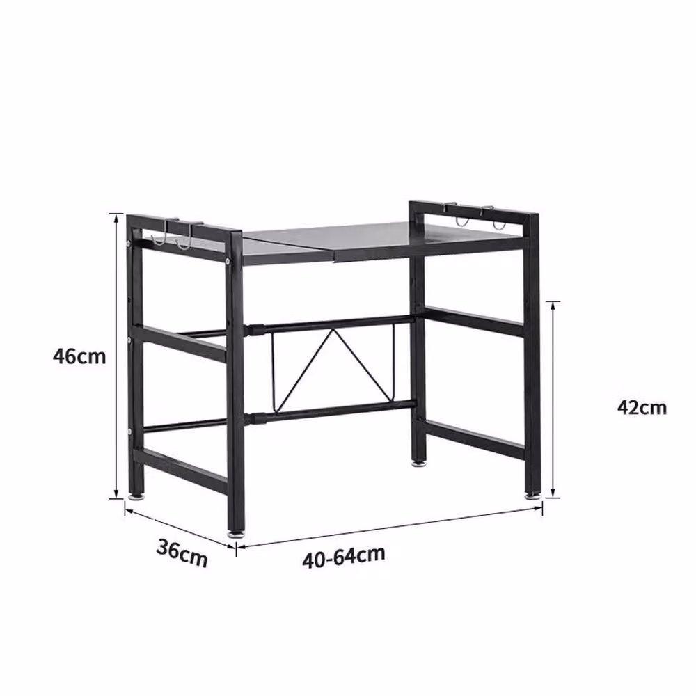 Havendro Black 2 Tier Expandable Microwave Oven Rack Stand Storage – 2