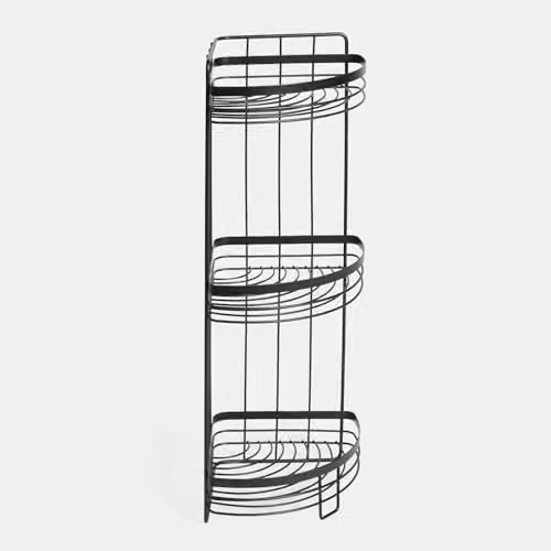 OHS 3 Tier Freestanding Black Corner Bathroom Shelf Organiser – 3