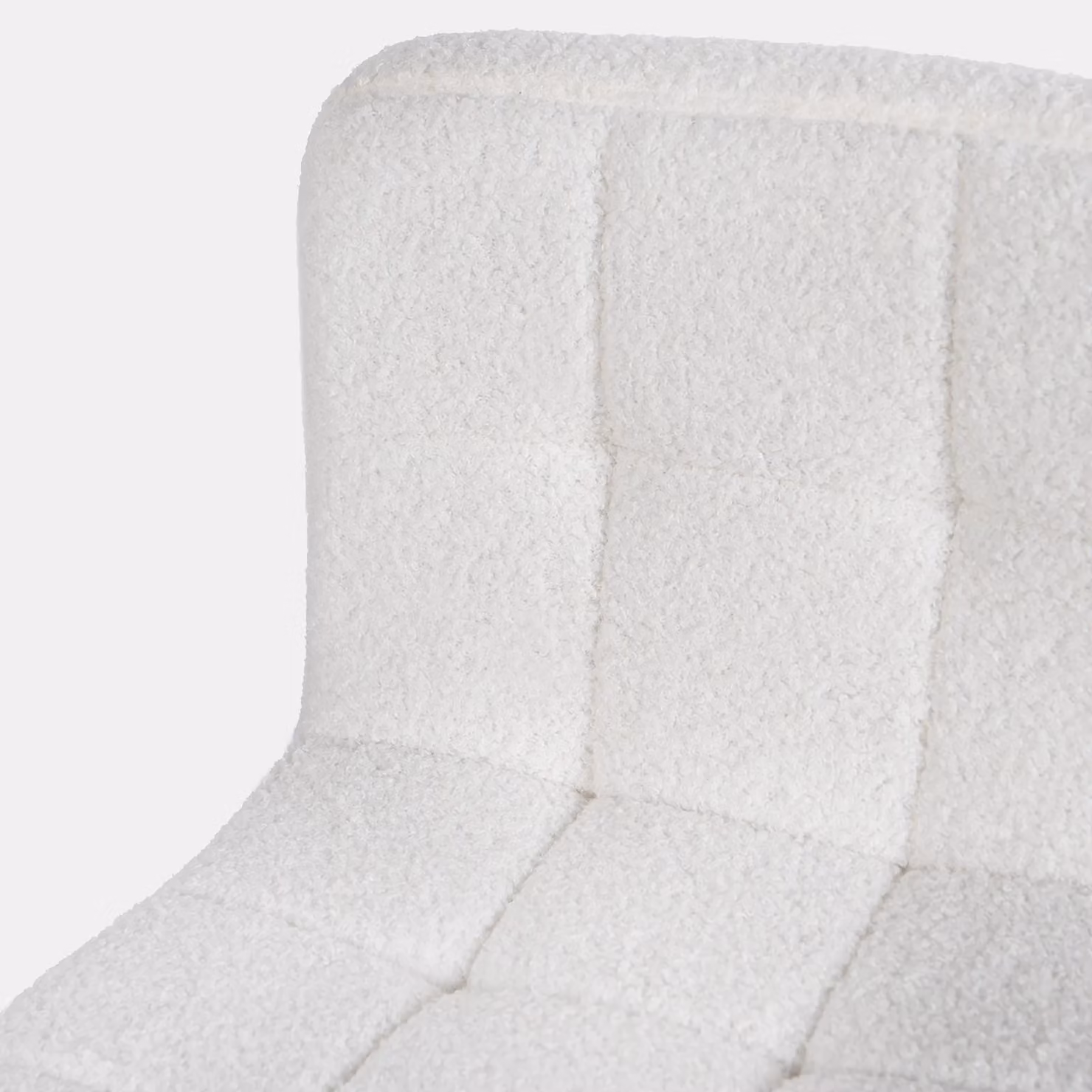 OHS Set of 2 Swivel Bar Stools with Backs in Cream Bouclé Fabric – 2