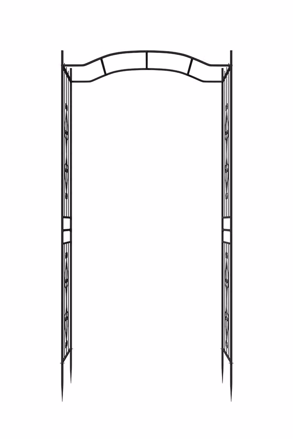Garden Sanctuary Black Metal Garden Arch Climbing Frame, H 230 x W 110 x D 45 cm – 3