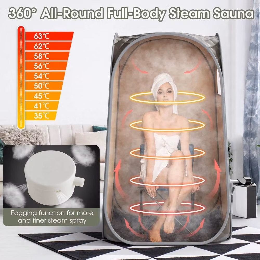 NESTLUNE Portable Full Body Steam Sauna Tent in Grey – 3