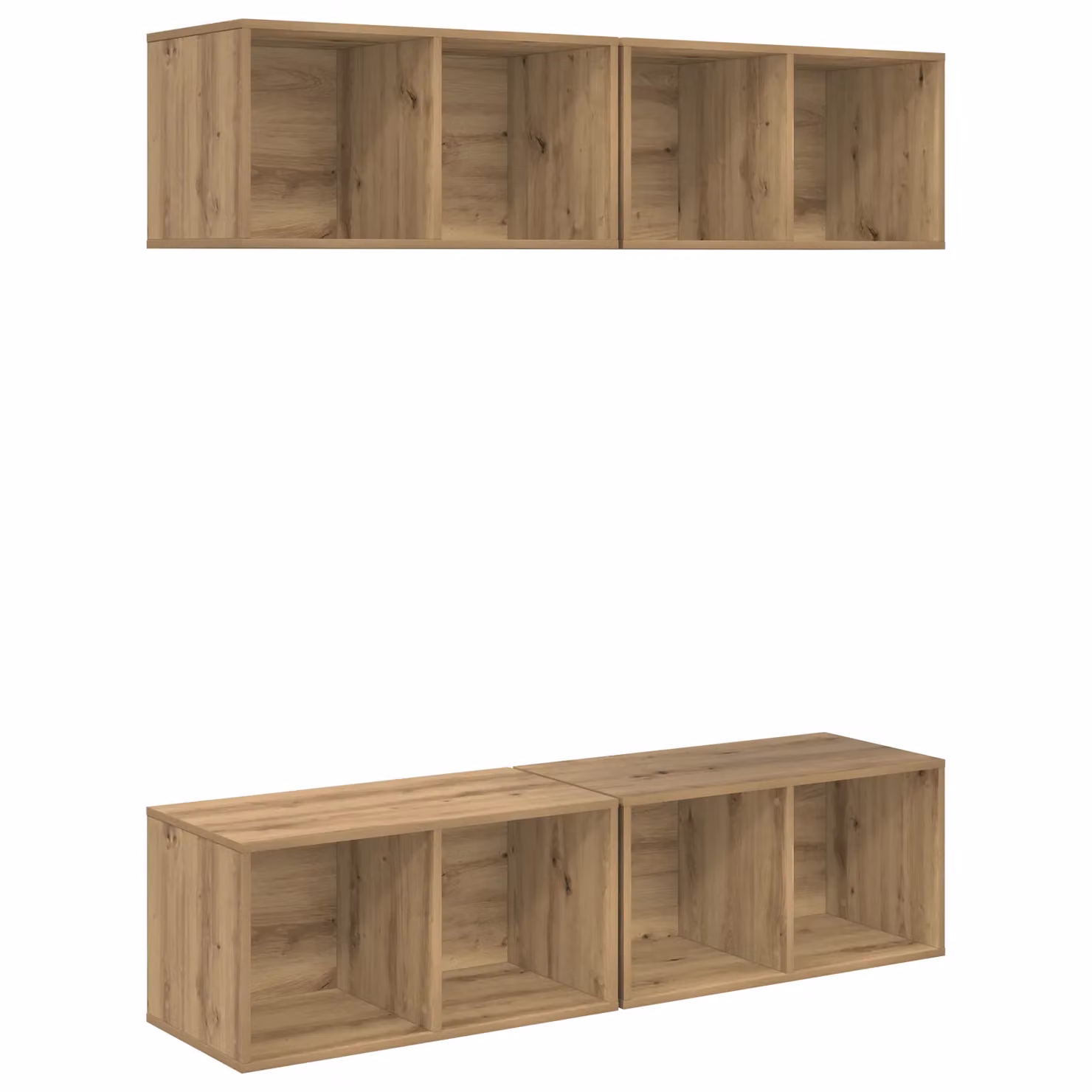 Berkfield Home Wall-mounted TV Cabinet with Storage and Shelf, Artisan Oak, Brown, W/D/H: 72 x 37 x 37 cm – 2