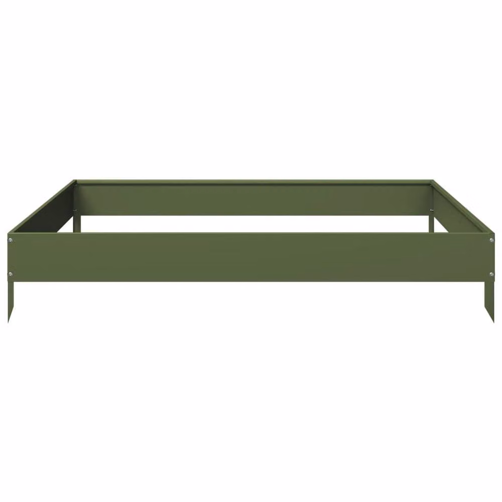 Berkfield Home Garden Steel Raised Bed in Green, W/D/H: 100 x 100 x 18.5 cm – 1